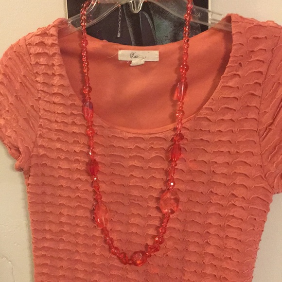Clear Plastic Beaded Coral Statement Necklace - Picture 2 of 3